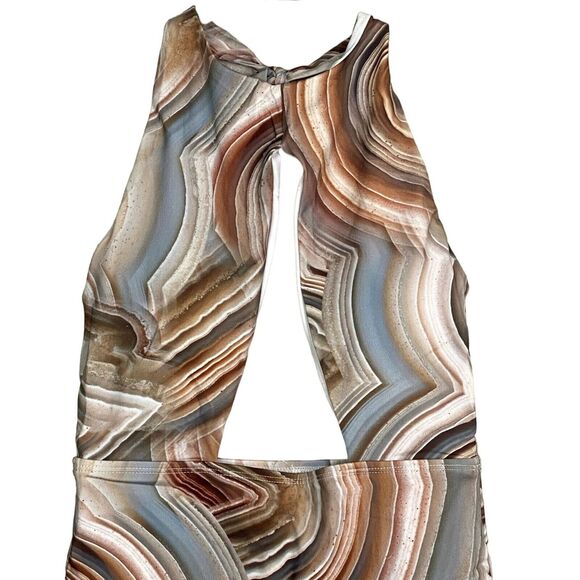 NWT Helen Owen Byblos Cutout Halter Cheeky High Cut One Piece Swim L Sandstone - Picture 3 of 15